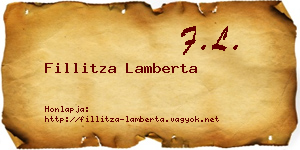 Fillitza Lamberta névjegykártya